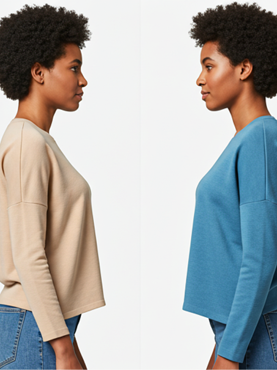 Comparaison de deux hauts sur des portraits StylR